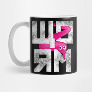 Pink Worm On A String Meme, Magic Worm Fuzzy Retro Style Mug